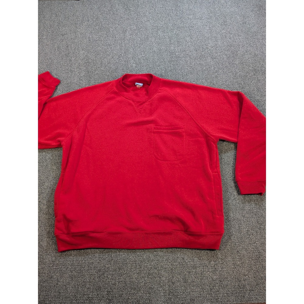 Haband Active Joe Sweatshirt Mens XL Red Crewneck Pocket Raglan Fleece